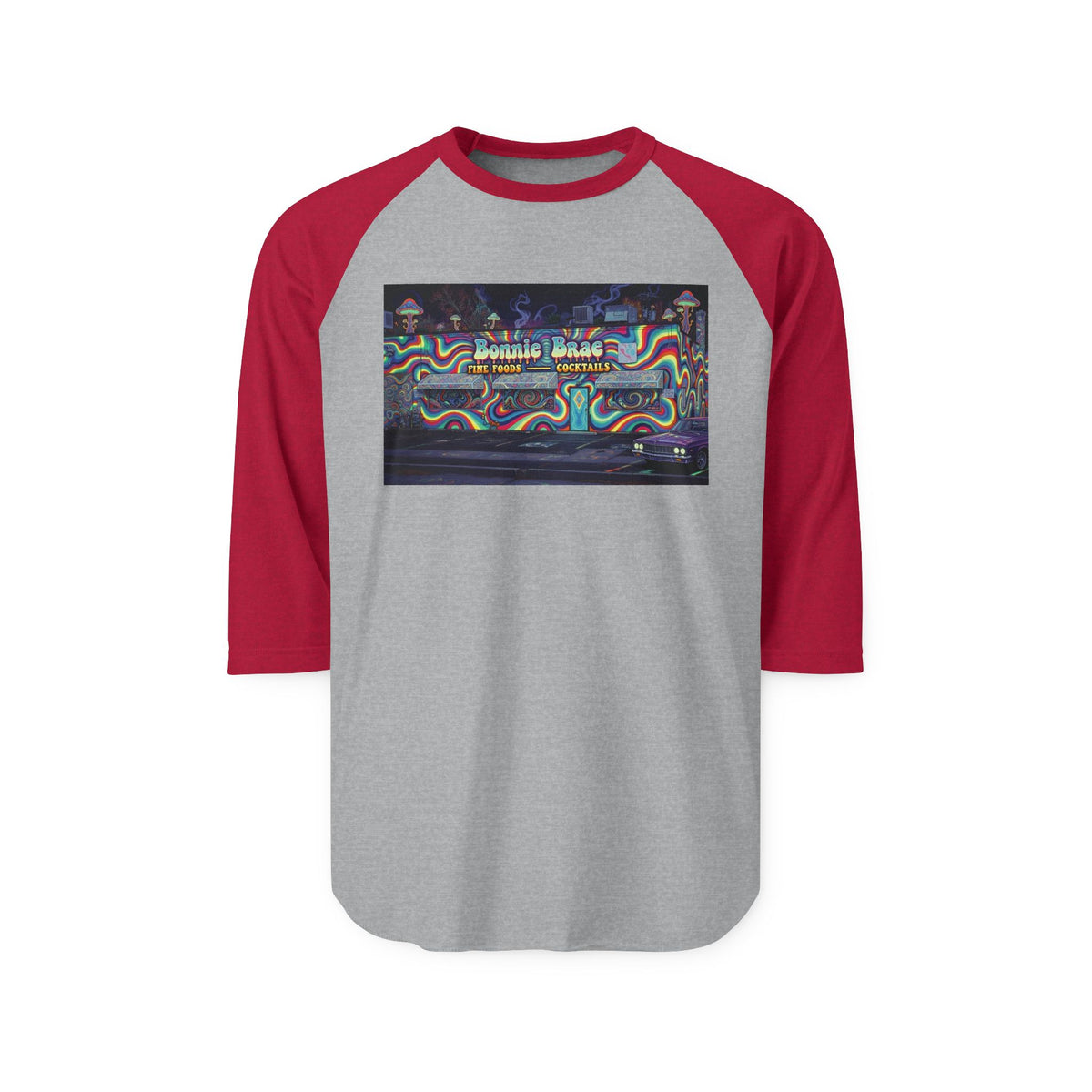 BONNIE BRAE TAVERN psychedelic | Retro Baseball Tee