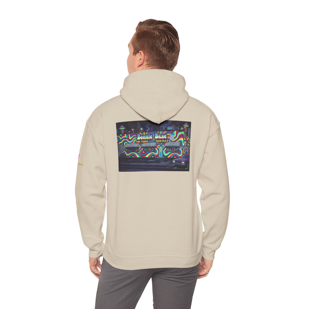 Bonnie Brae Tavern psychedelic nightscene | Unisex Heavy Blend™ Hooded Sweatshirt
