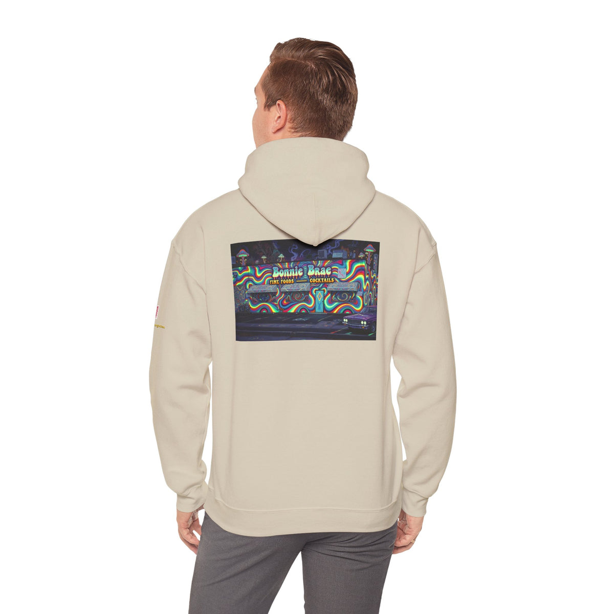 Bonnie Brae Tavern psychedelic nightscene | Unisex Heavy Blend™ Hooded Sweatshirt