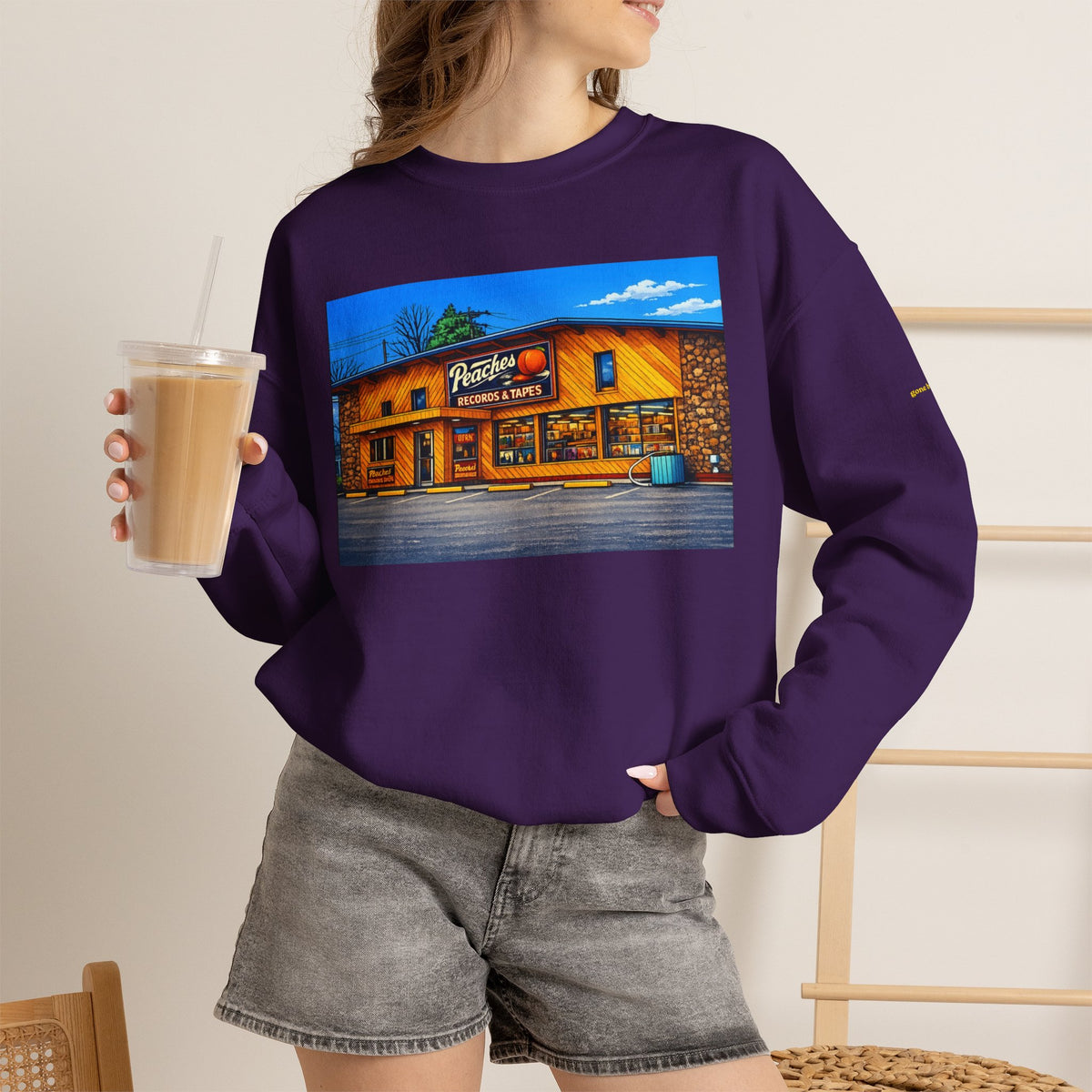 Peaches Records and Tapes (comic style)| Native303 Sweatshirt