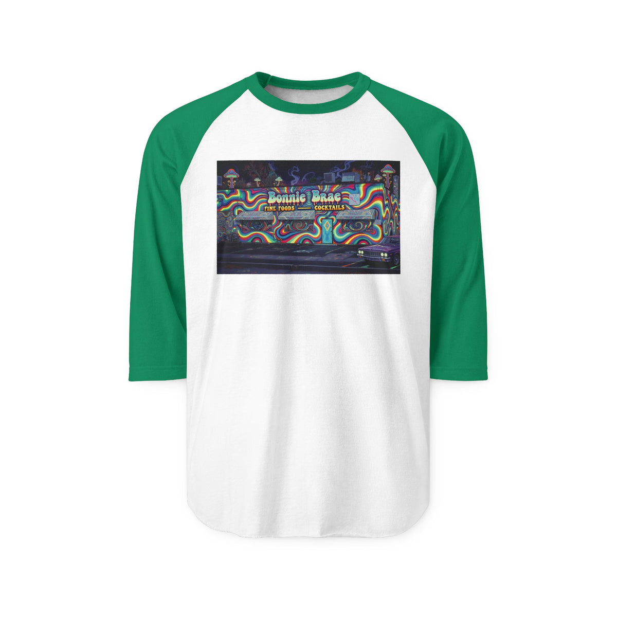BONNIE BRAE TAVERN psychedelic | Retro Baseball Tee