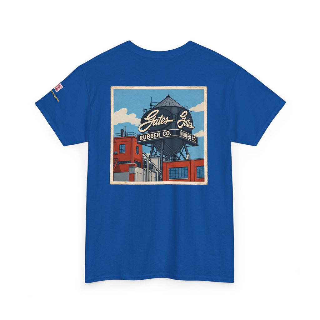 GATES RUBBER WATER TOWER - cartoon style - vintage Denver gear