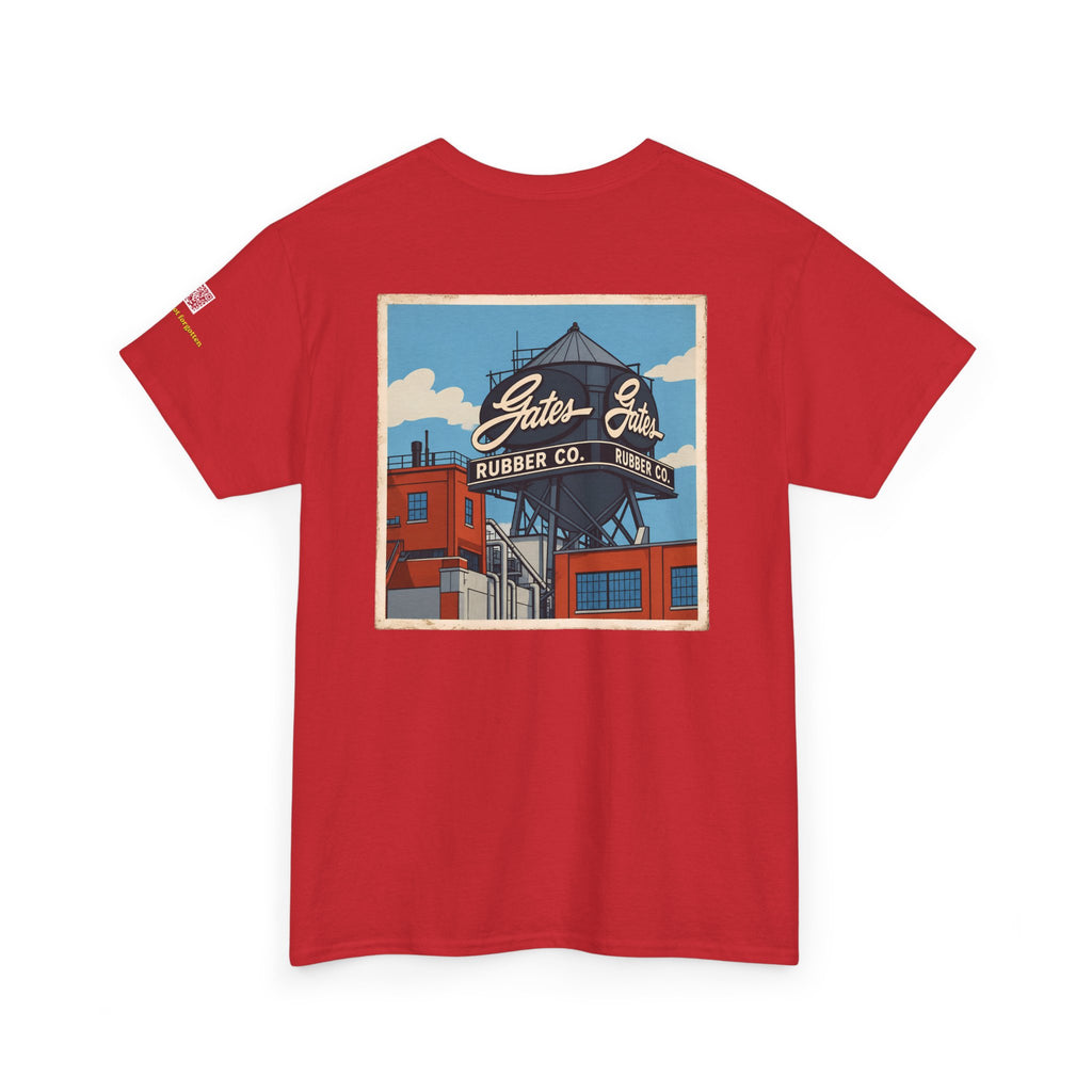 GATES RUBBER WATER TOWER - cartoon style - vintage Denver gear