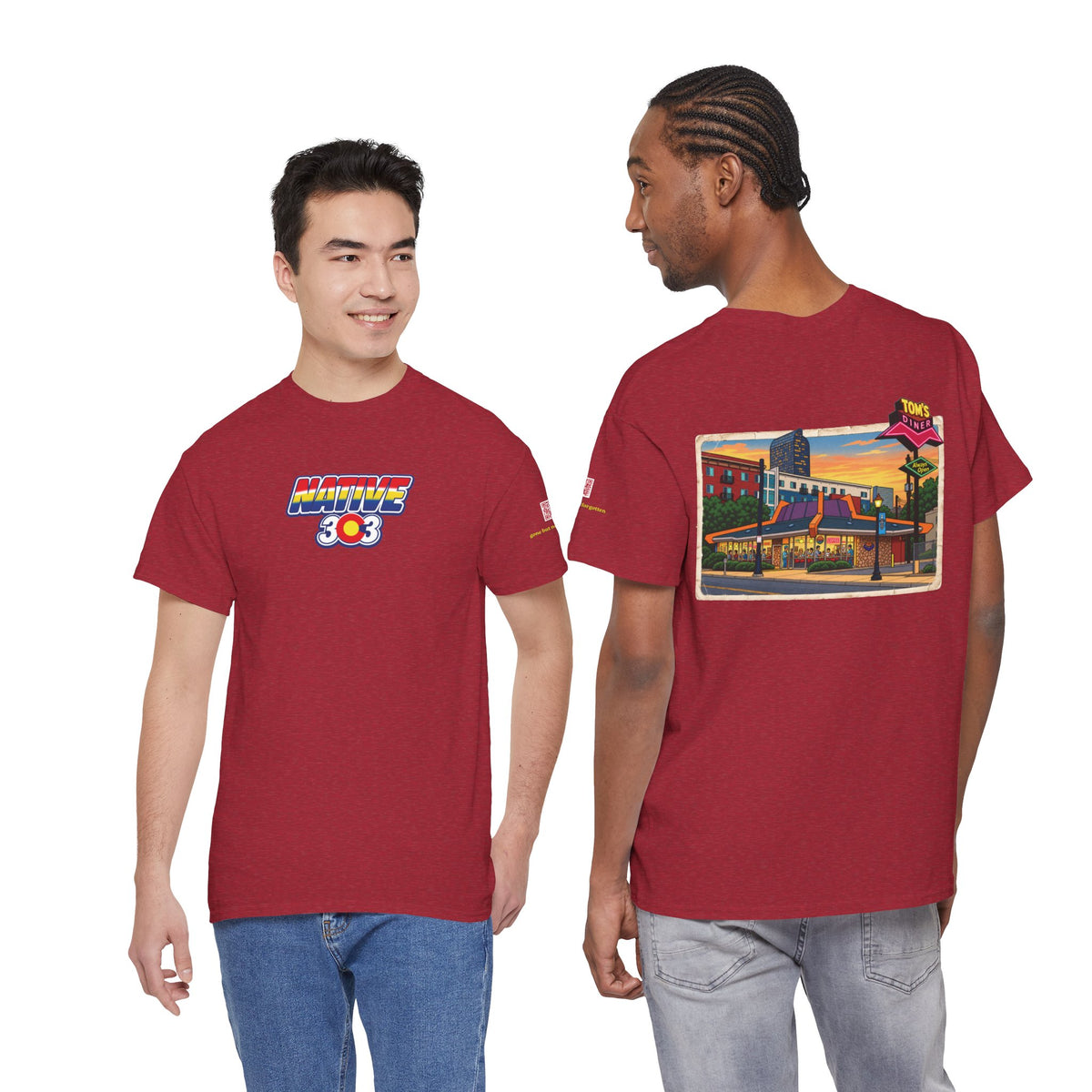 TOM'S DINER cartoon style - vintage Denver gear