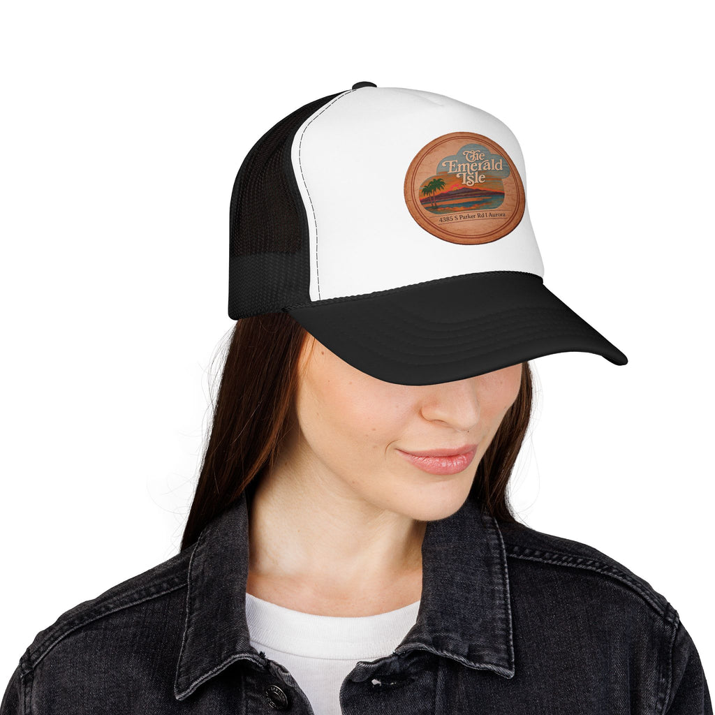Emerald Aisle Trucker Hat — Vintage Sailboat Foam Cap