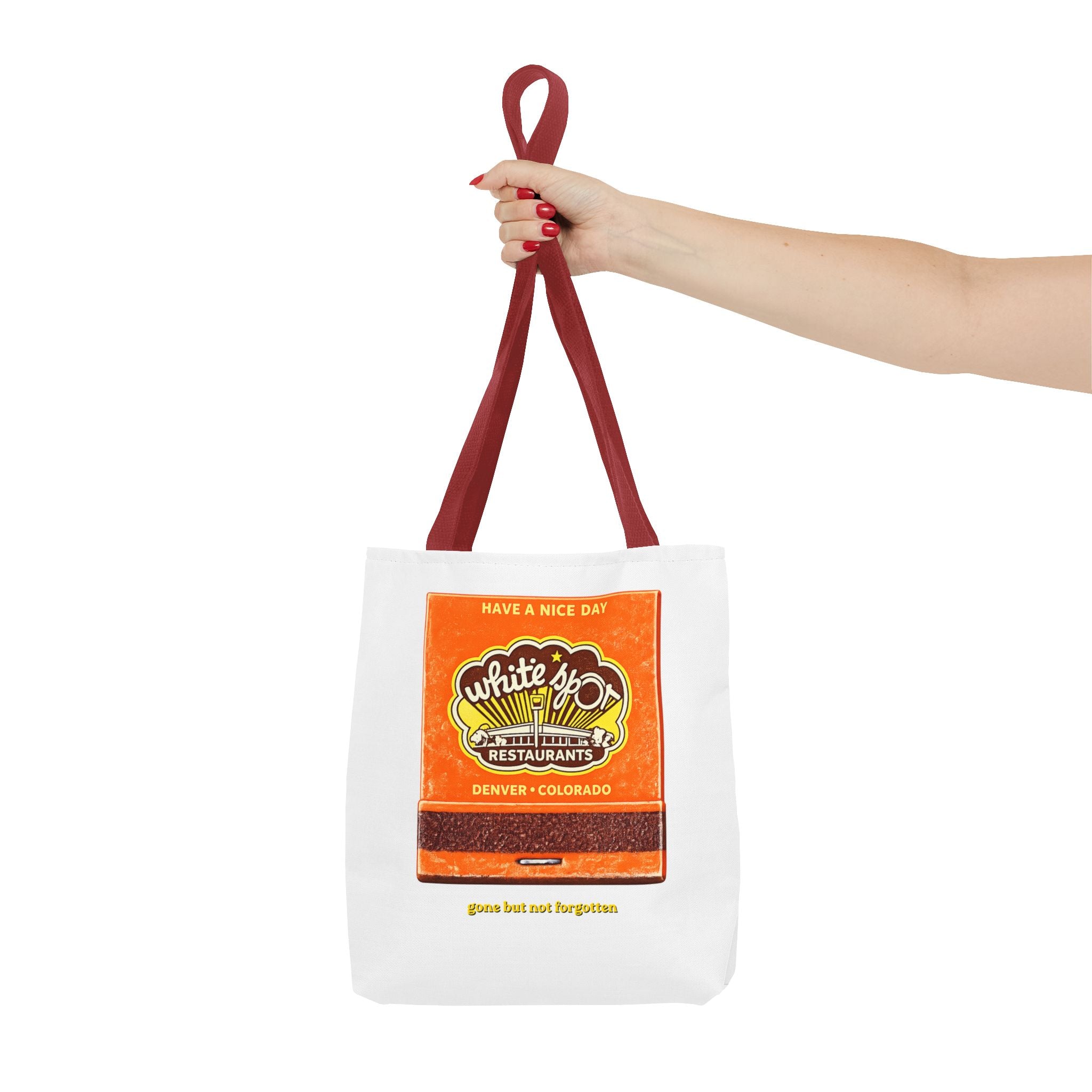 White Spot matchbook tote