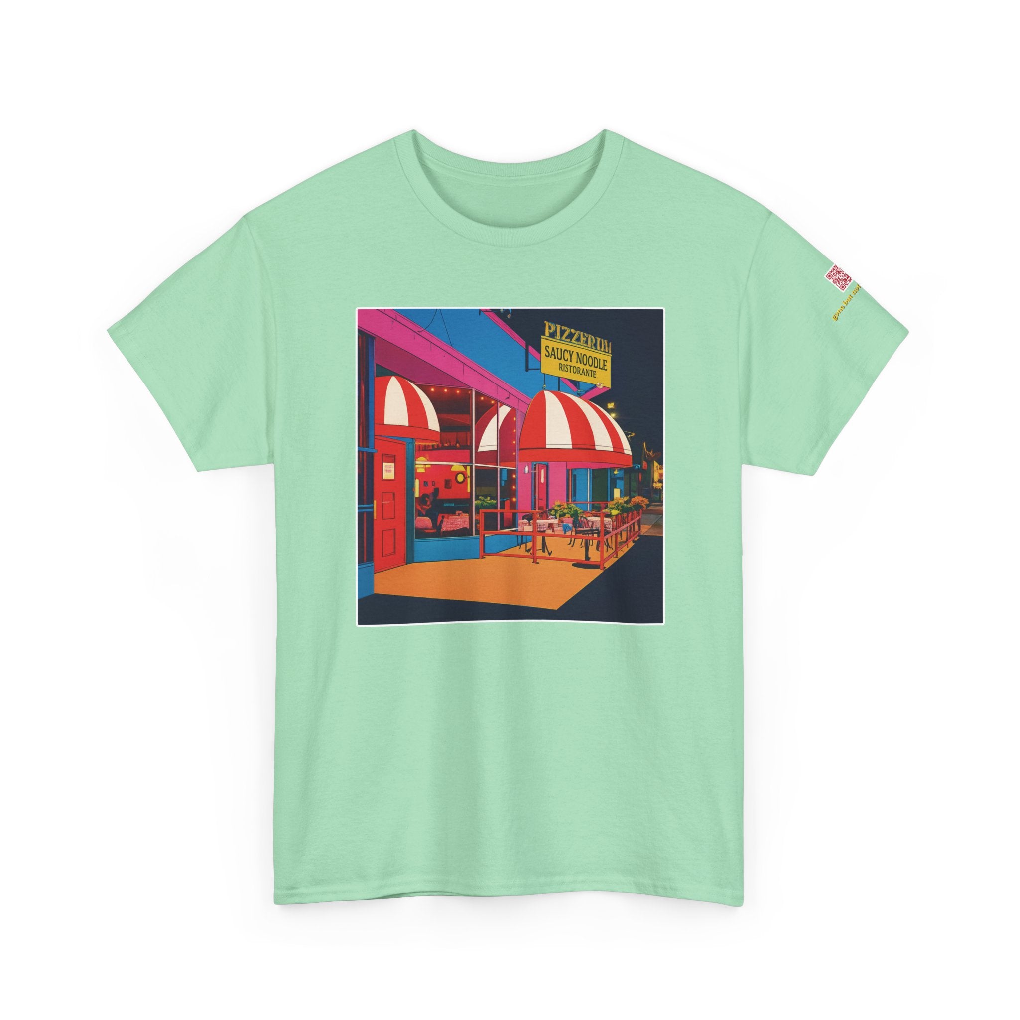 The Saucy Noodle pop art comic style - vintage Denver gear