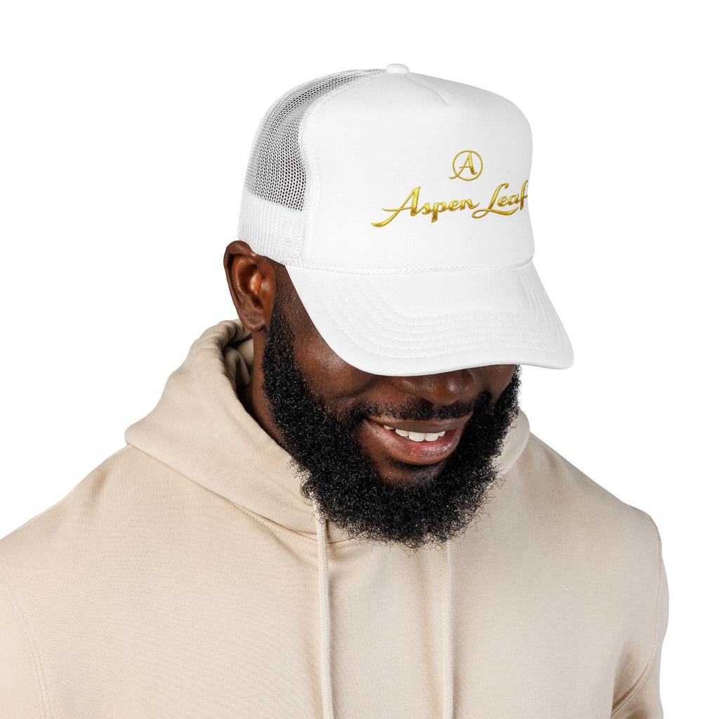 Aspen Leaf Trucker Hat — Vintage Sailboat Foam Cap