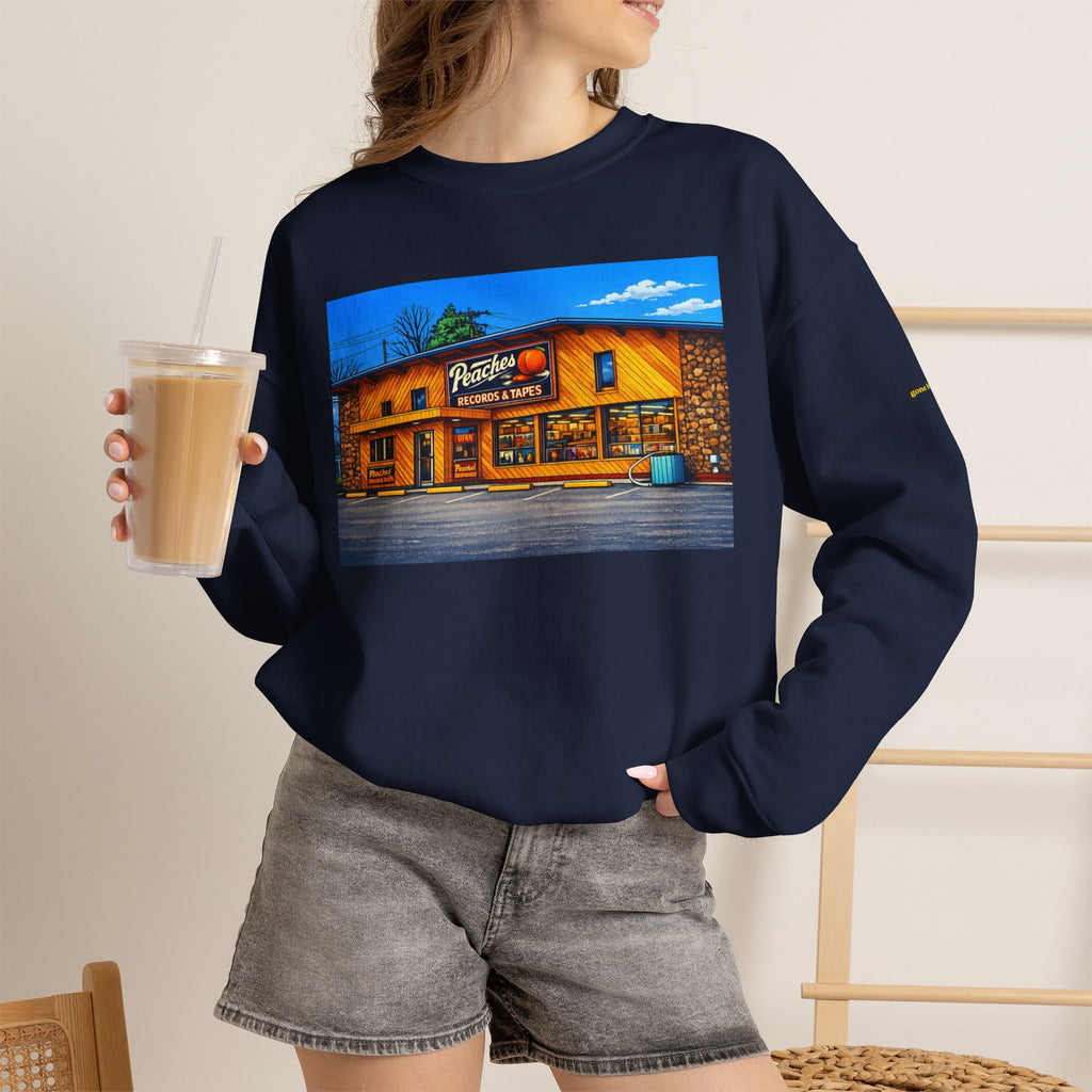 Peaches Records and Tapes (comic style)| Native303 Sweatshirt