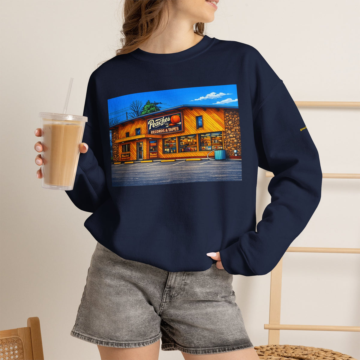 Peaches Records and Tapes (comic style)| Native303 Sweatshirt