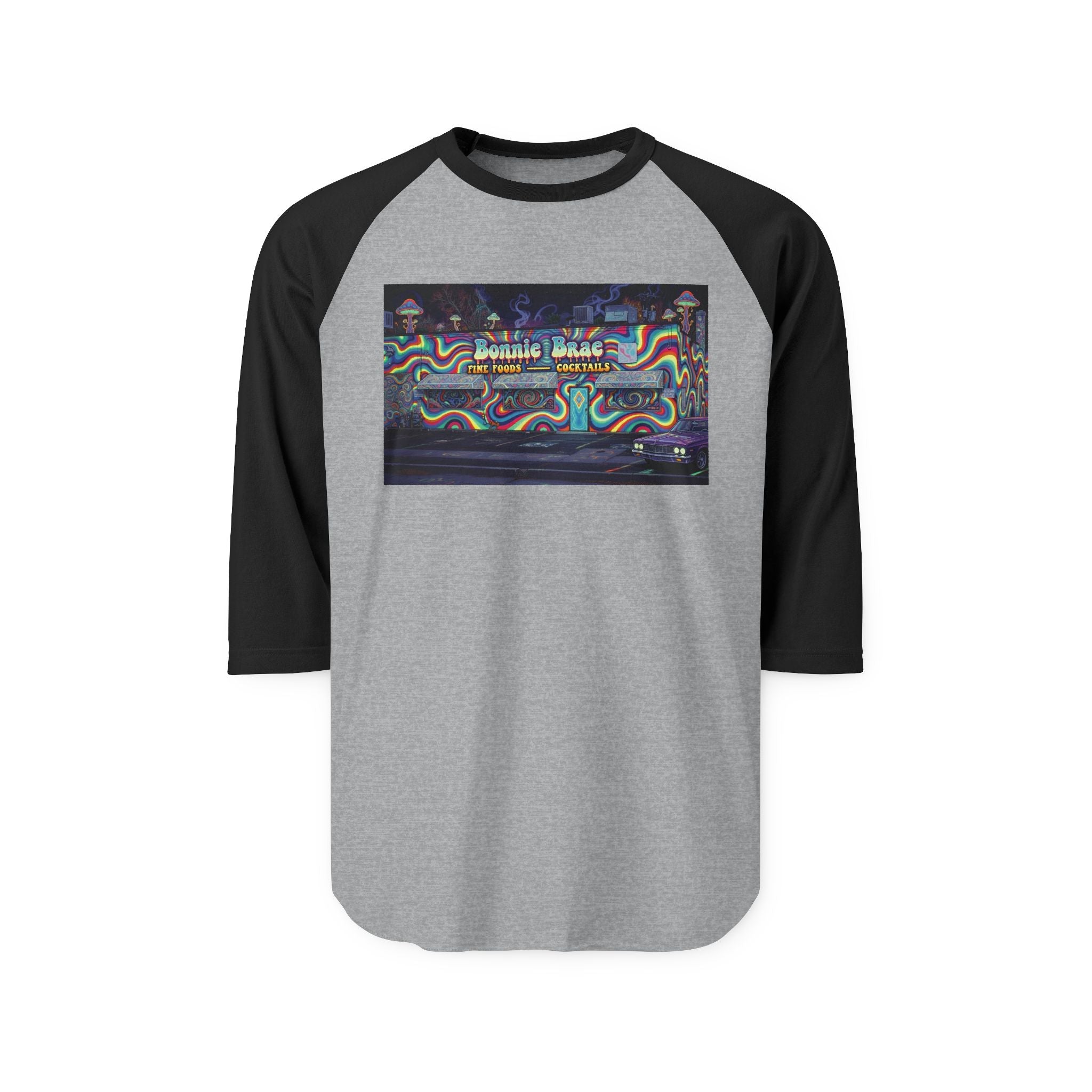 BONNIE BRAE TAVERN psychedelic | Retro Baseball Tee