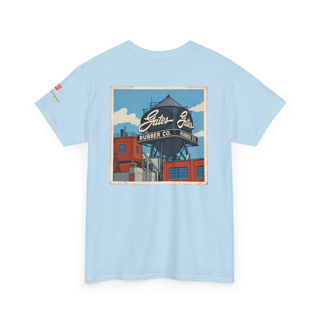 GATES RUBBER WATER TOWER - cartoon style - vintage Denver gear