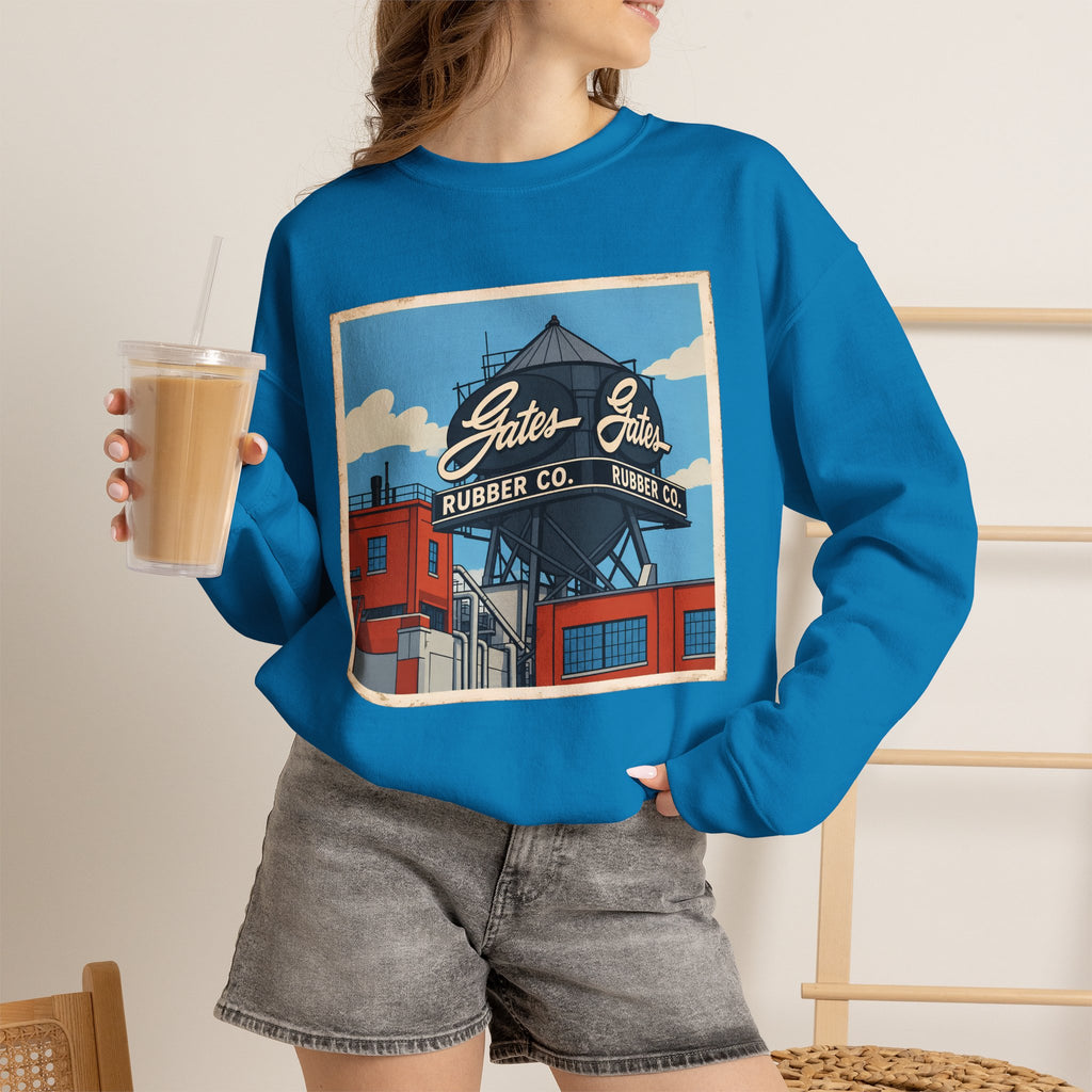 Gate's Rubber Company water tower - cartoon style | Native303 Sweatshirt