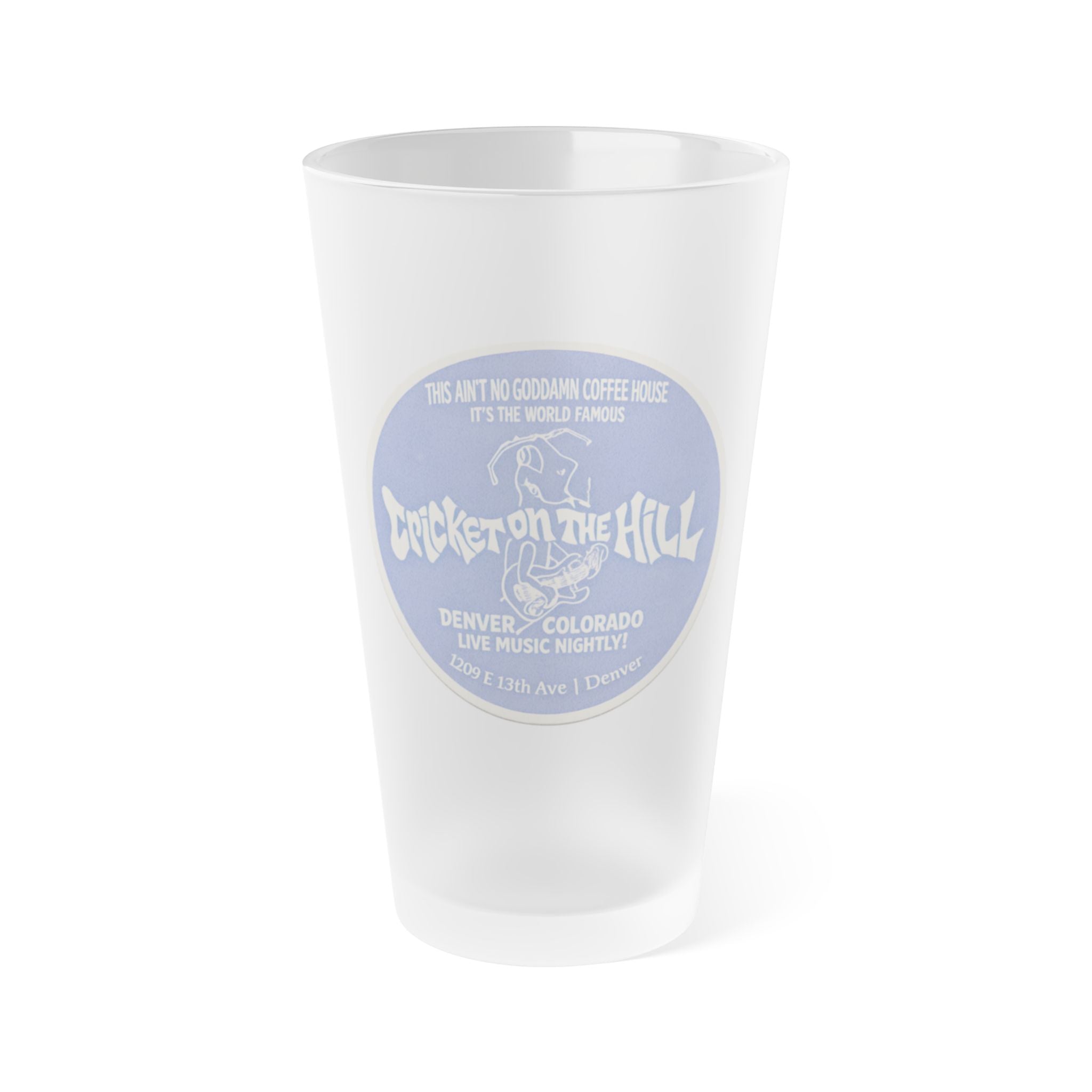CRICKET ON THE HILL | Frosted Pint Glass 16oz
