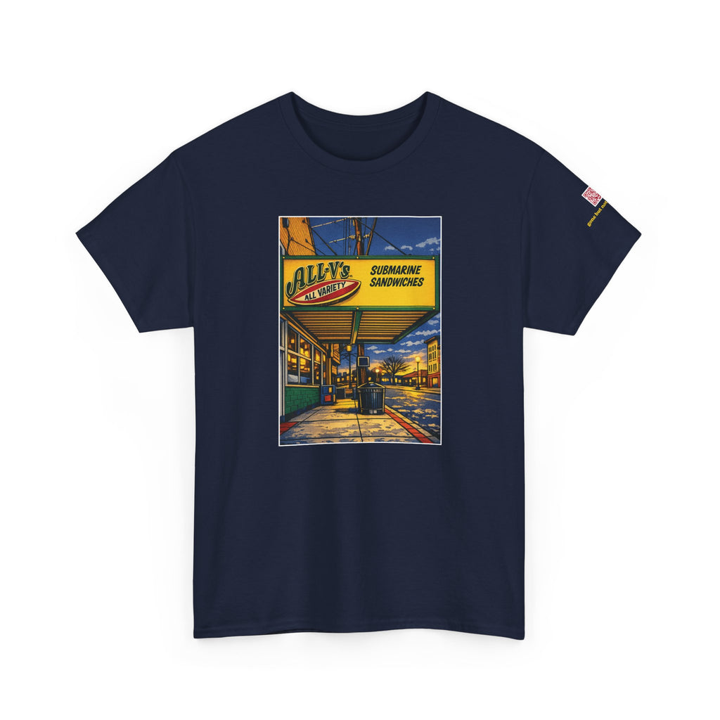 All-V's comic style design- vintage Denver gear