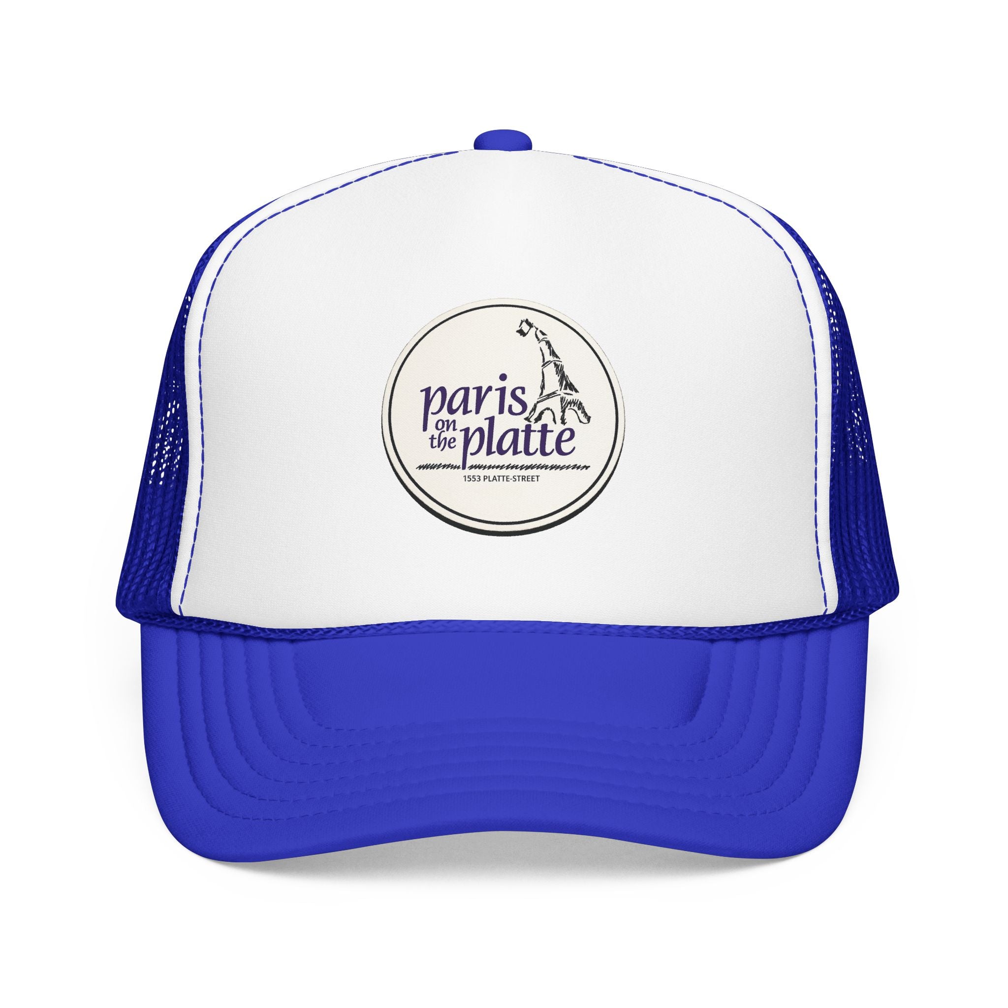 Paris on the Platte Trucker Hat — Vintage Sailboat Foam Cap