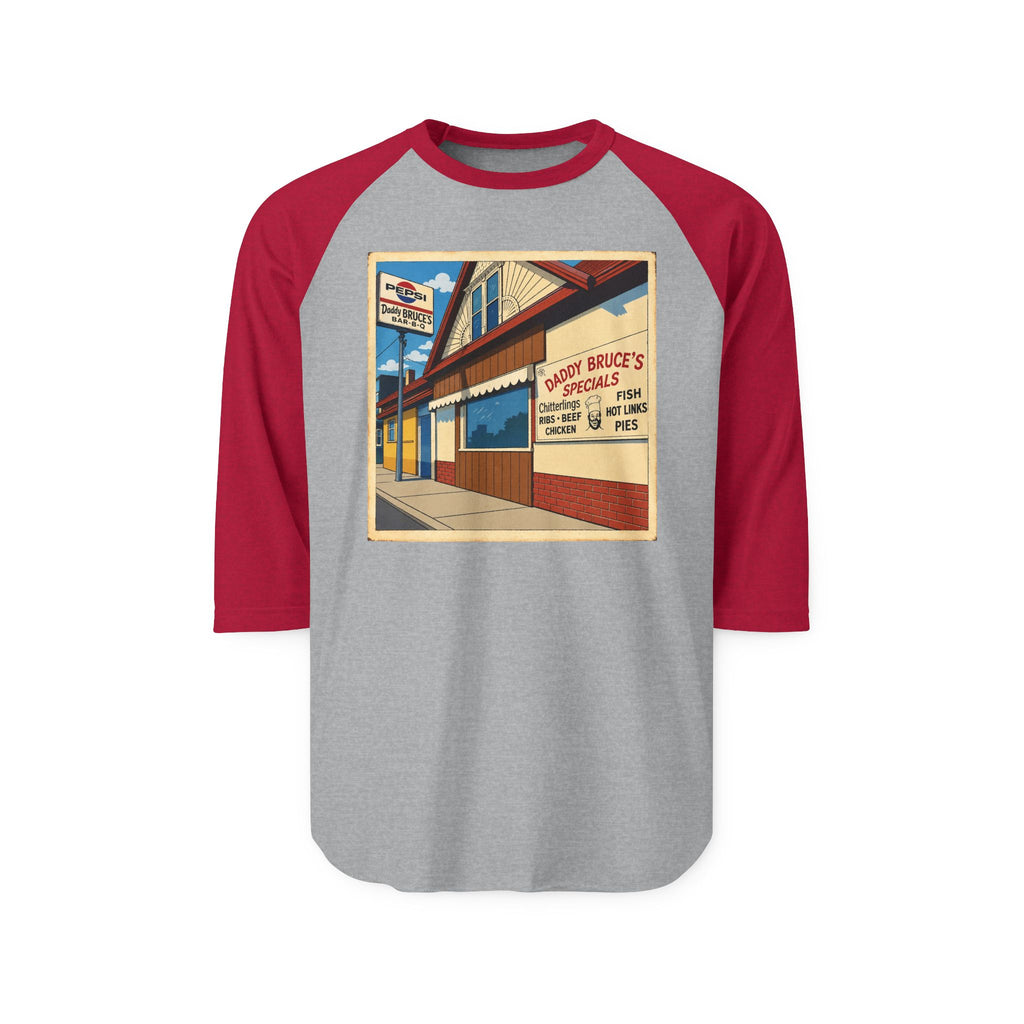 DADDY BRUCE'S BAR B Q | Retro Baseball Tee