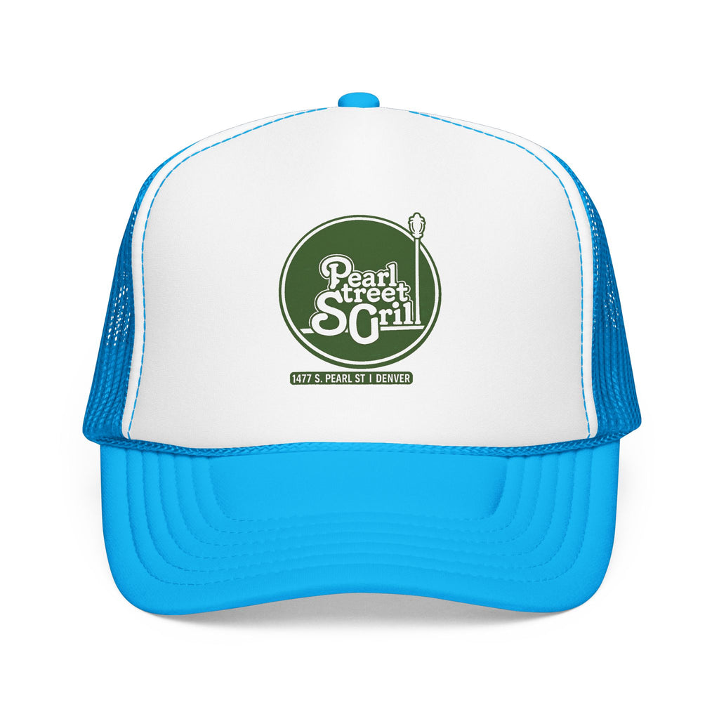 Pearl Street Grill Trucker Hat — Vintage Sailboat Foam Cap