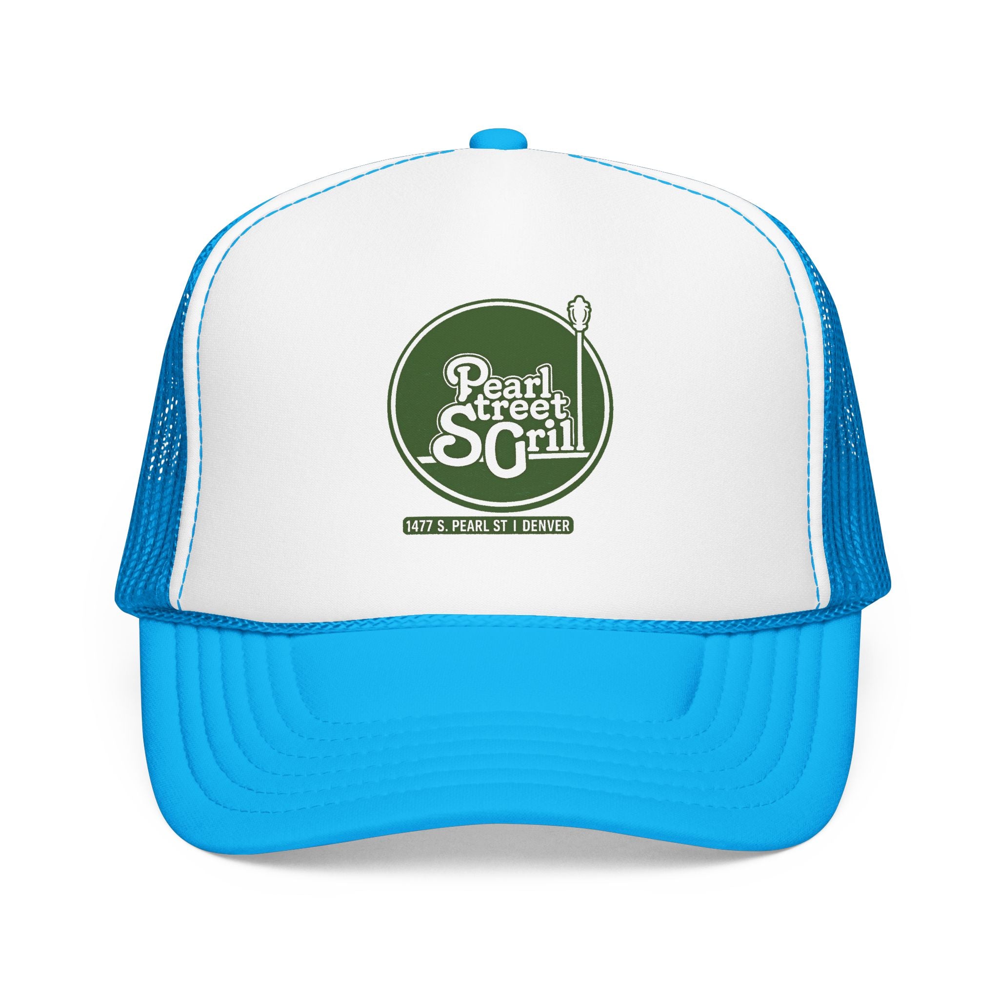 Pearl Street Grill Trucker Hat — Vintage Sailboat Foam Cap