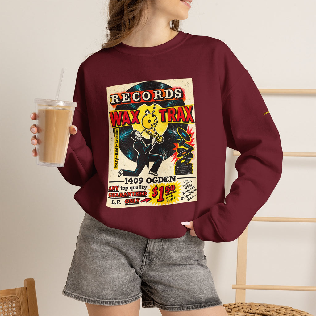 Wax Trax original old school flyer  | Native303 Sweatshirt