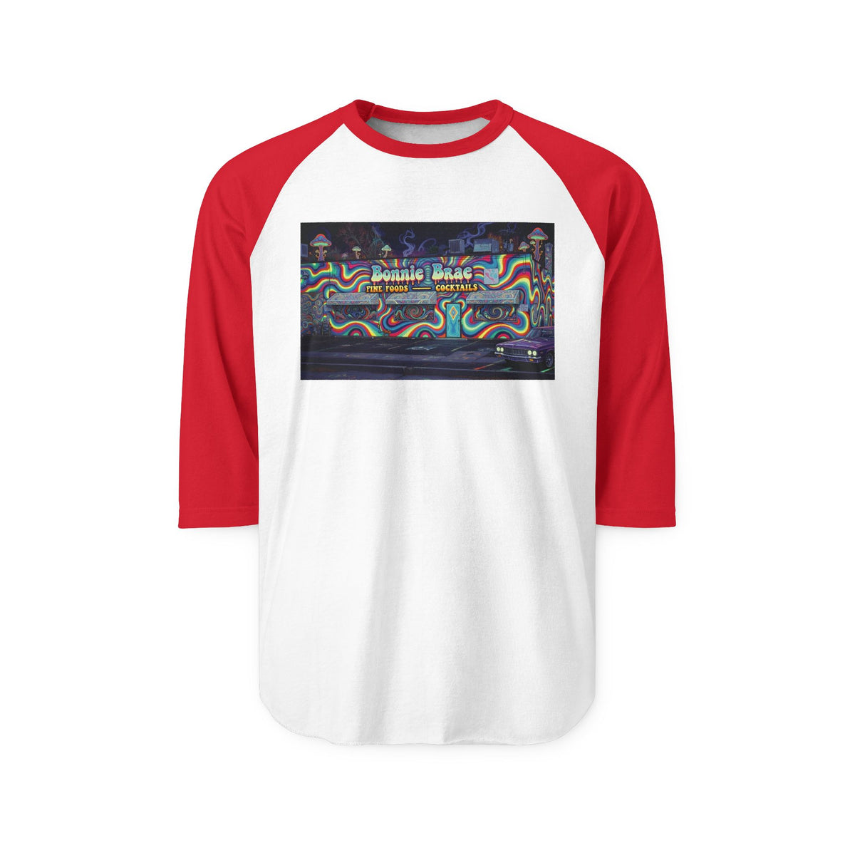 BONNIE BRAE TAVERN psychedelic | Retro Baseball Tee