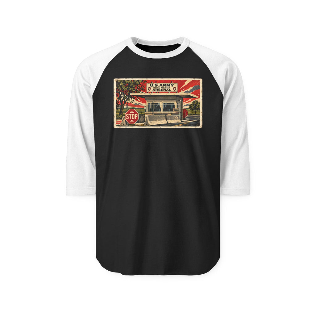 ROCKY MOUNTAIN ARSENAL comics style | Retro Baseball Tee