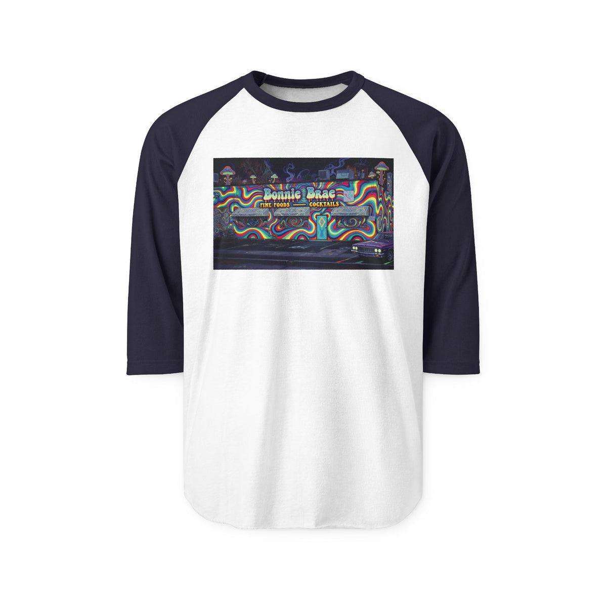 BONNIE BRAE TAVERN psychedelic | Retro Baseball Tee