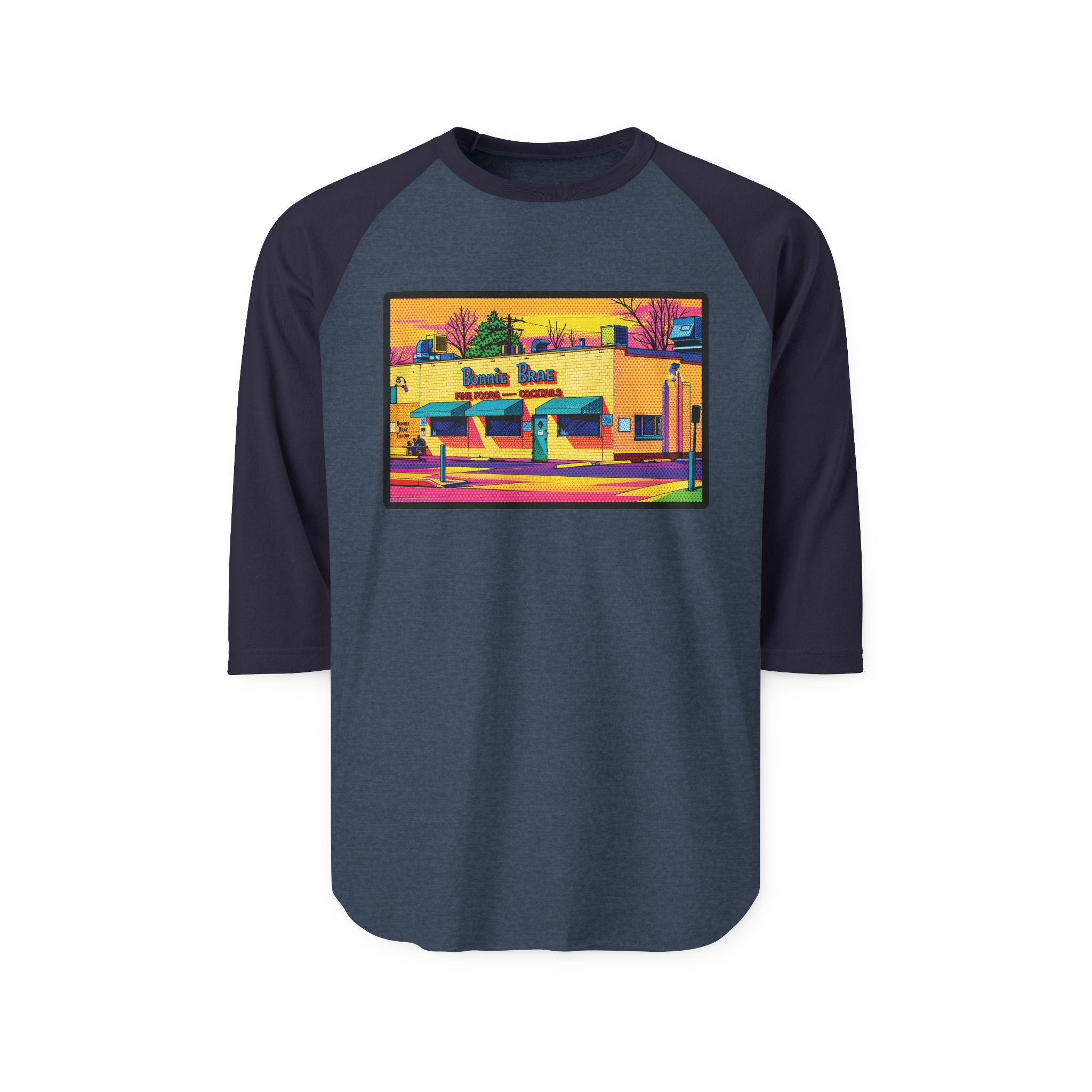 BONNIE BRAE NEON POP ART | Retro Baseball Tee