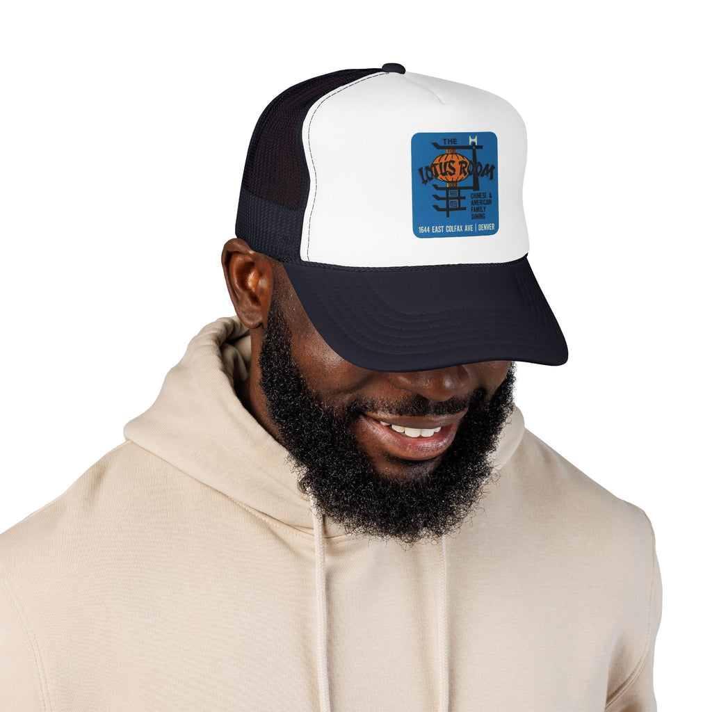 Lotus Room Trucker Hat — Vintage Sailboat Foam Cap