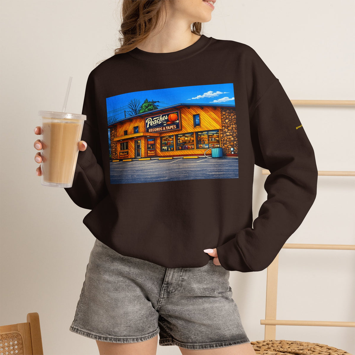 Peaches Records and Tapes (comic style)| Native303 Sweatshirt