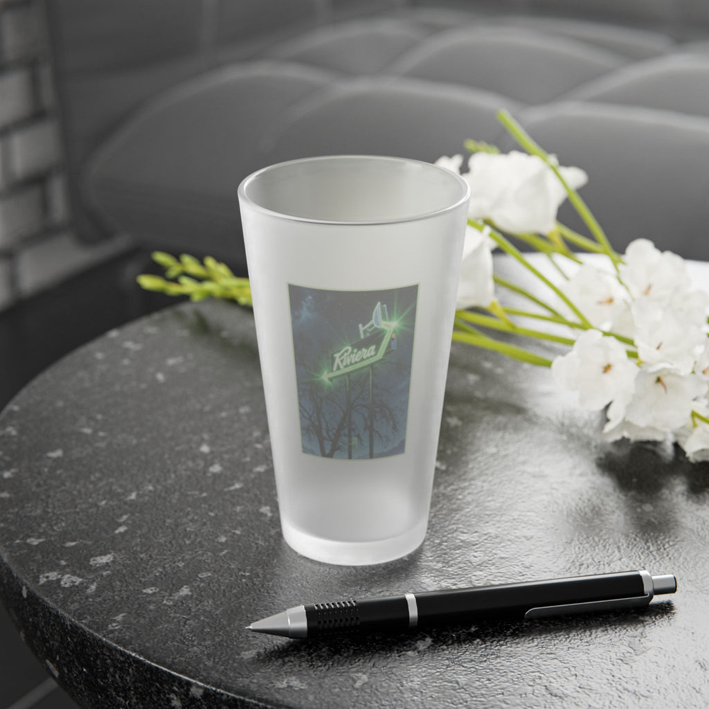 The Riviera - THE RIV  Frosted Pint Glass 16oz
