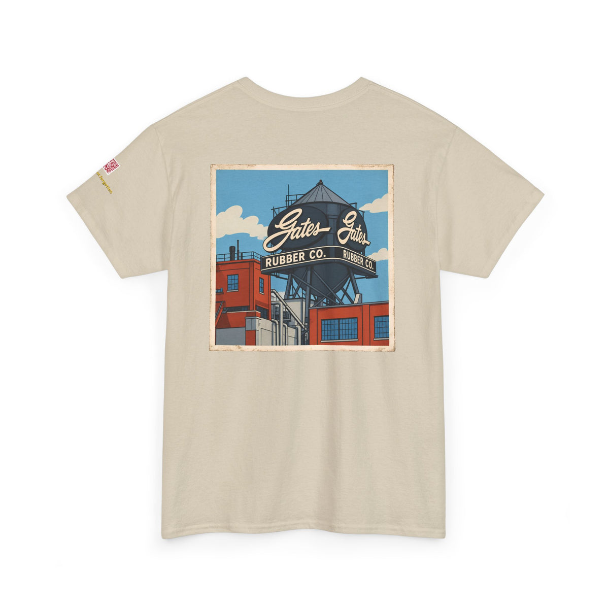 GATES RUBBER WATER TOWER - cartoon style - vintage Denver gear