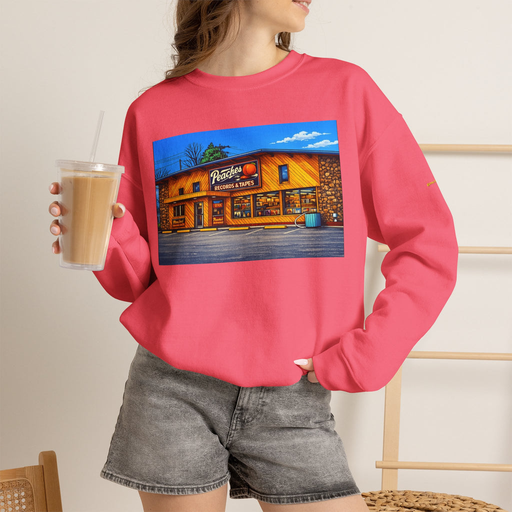 Peaches Records and Tapes (comic style)| Native303 Sweatshirt