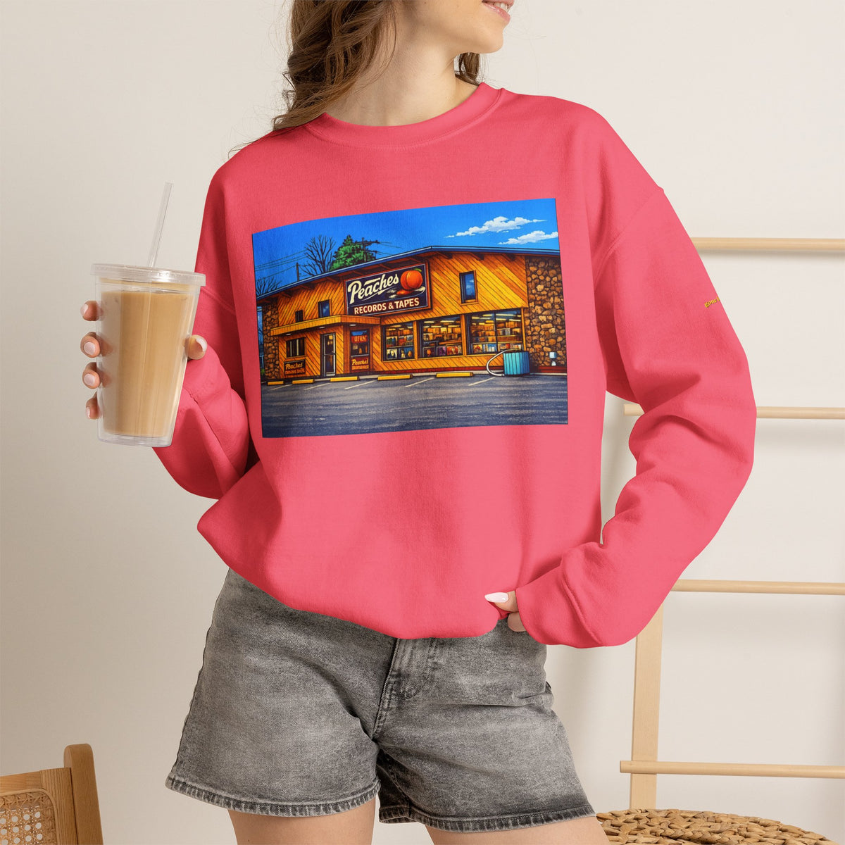 Peaches Records and Tapes (comic style)| Native303 Sweatshirt