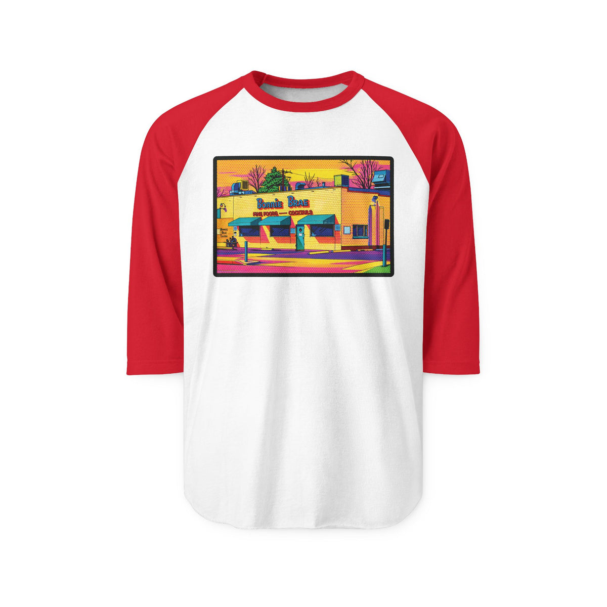 BONNIE BRAE NEON POP ART | Retro Baseball Tee