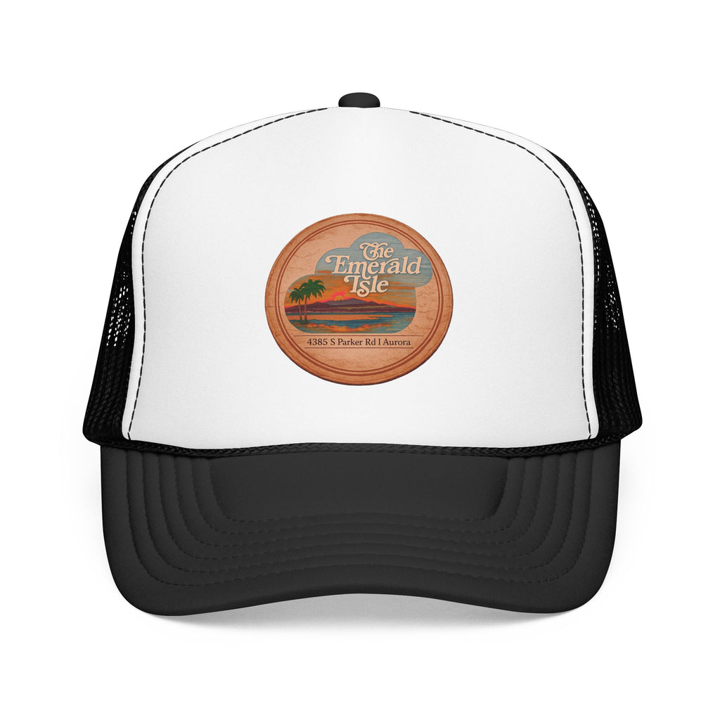 Emerald Aisle Trucker Hat — Vintage Sailboat Foam Cap