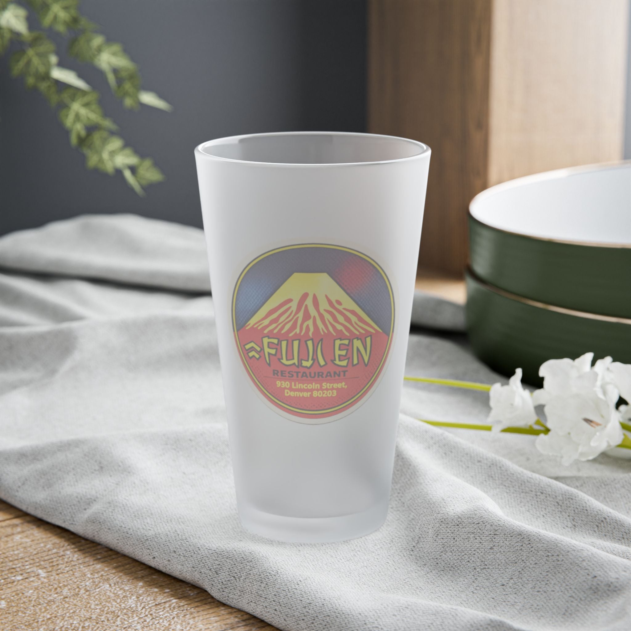 Fuji En Frosted Pint Glass 16oz