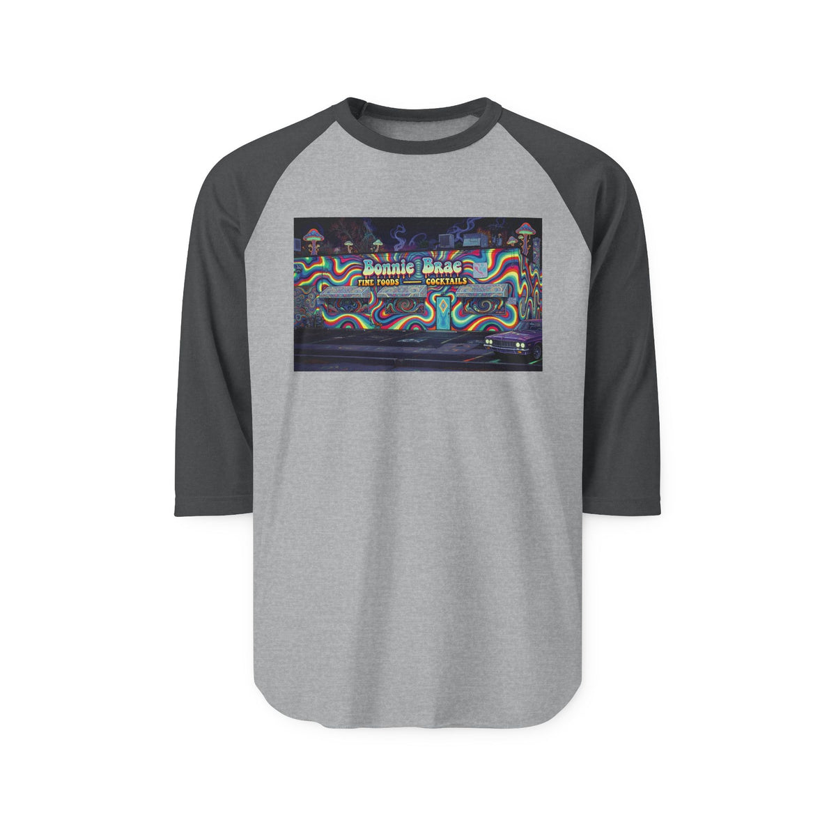 BONNIE BRAE TAVERN psychedelic | Retro Baseball Tee