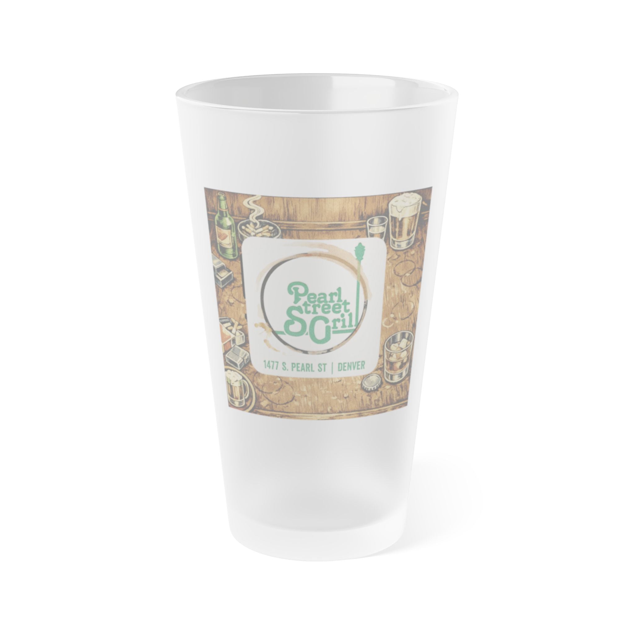 PEARL STREET GRILL - HAPPY HOUR | Frosted Pint Glass 16oz
