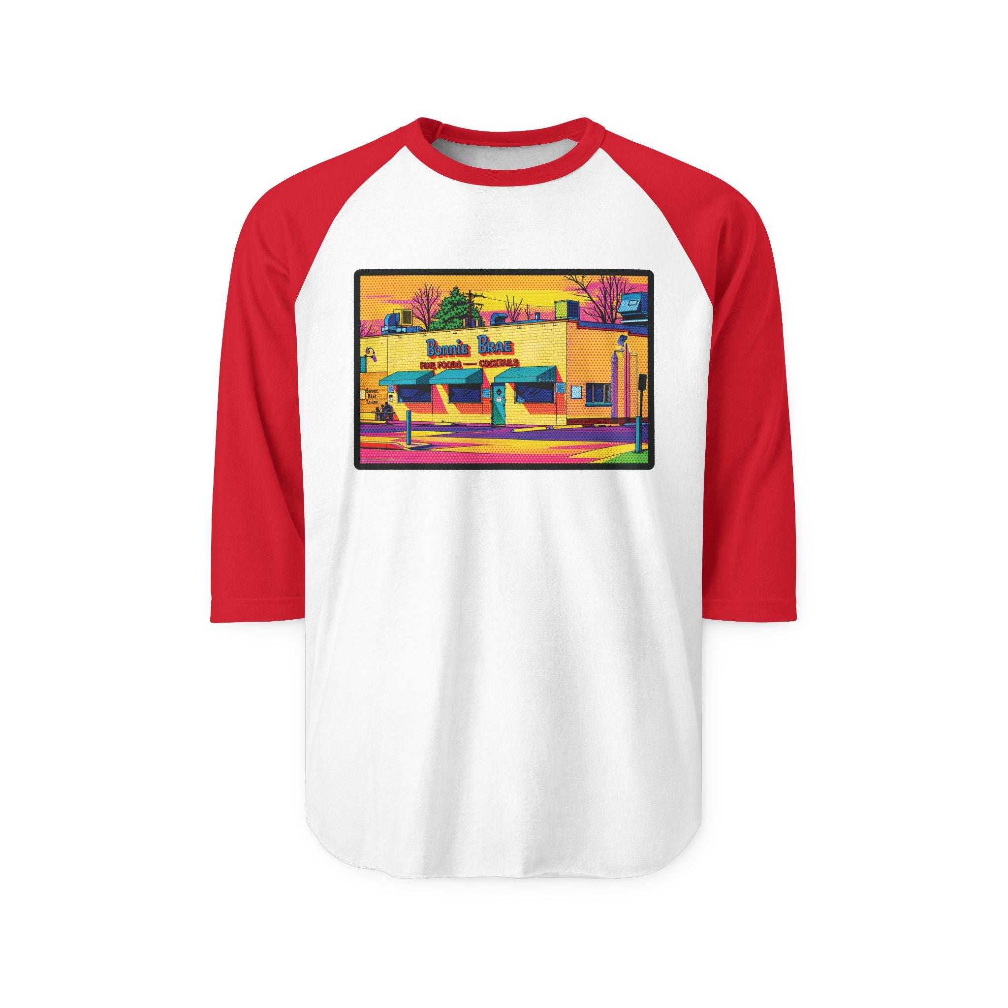 BONNIE BRAE NEON POP ART | Retro Baseball Tee