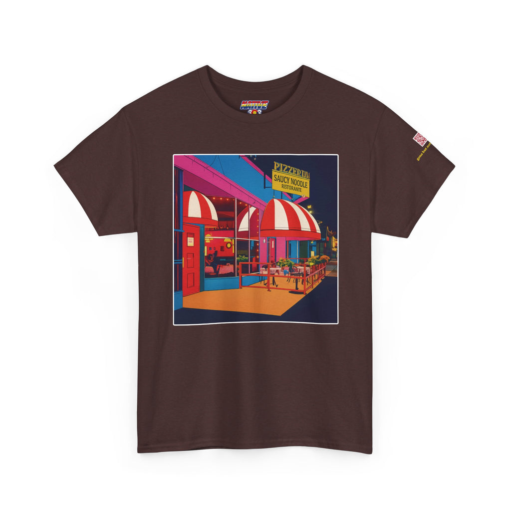 The Saucy Noodle pop art comic style - vintage Denver gear