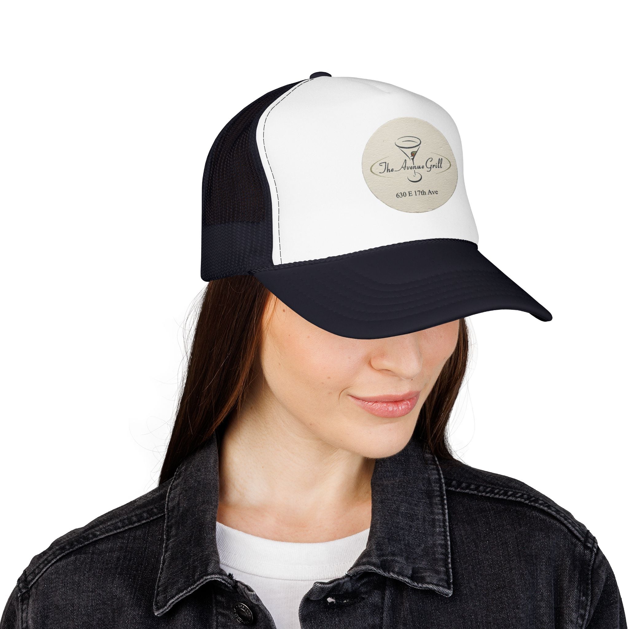 Avenue Grill Trucker Hat — Vintage Sailboat Foam Cap