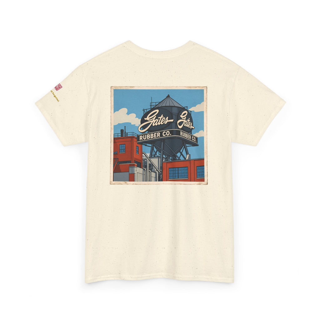 GATES RUBBER WATER TOWER - cartoon style - vintage Denver gear