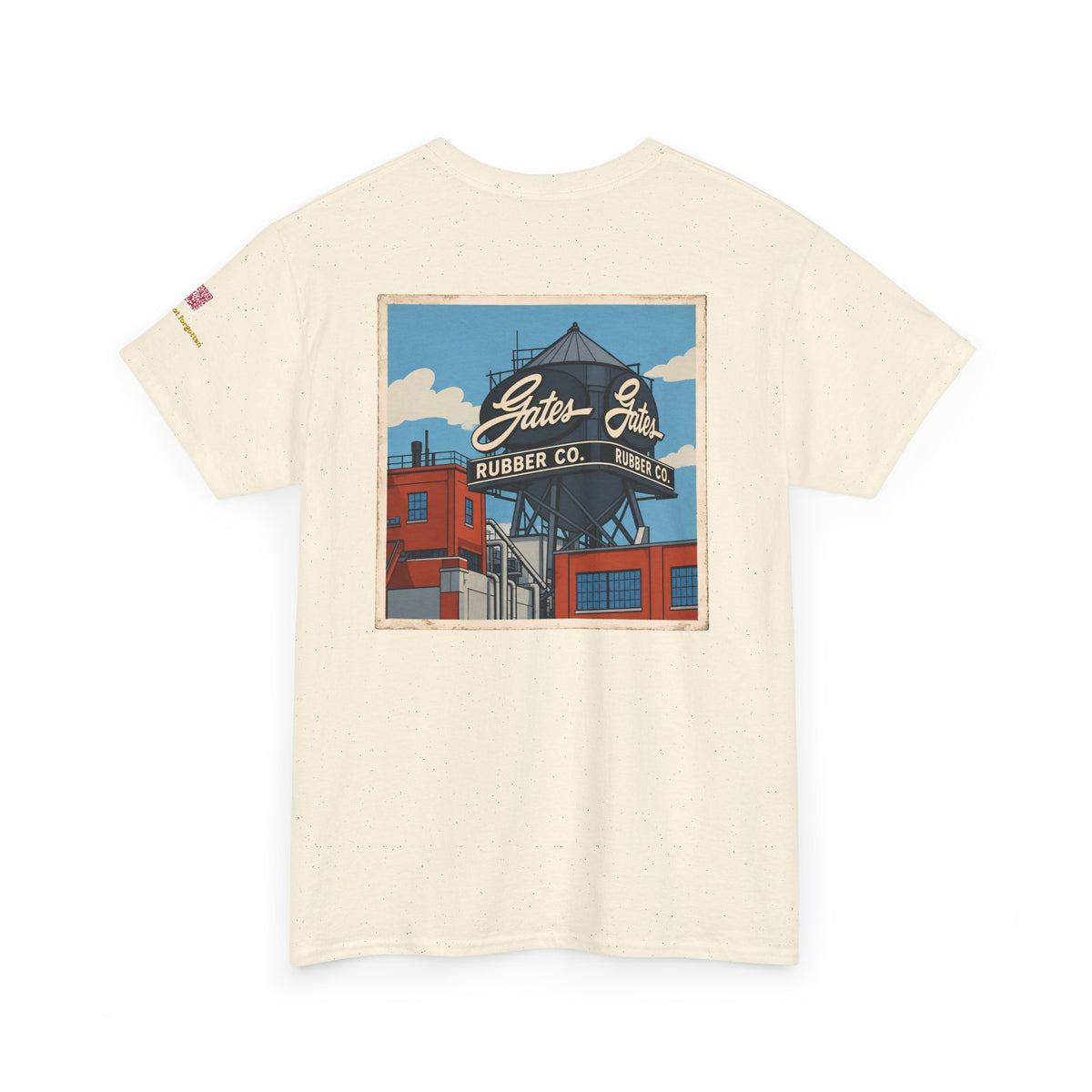GATES RUBBER WATER TOWER - cartoon style - vintage Denver gear