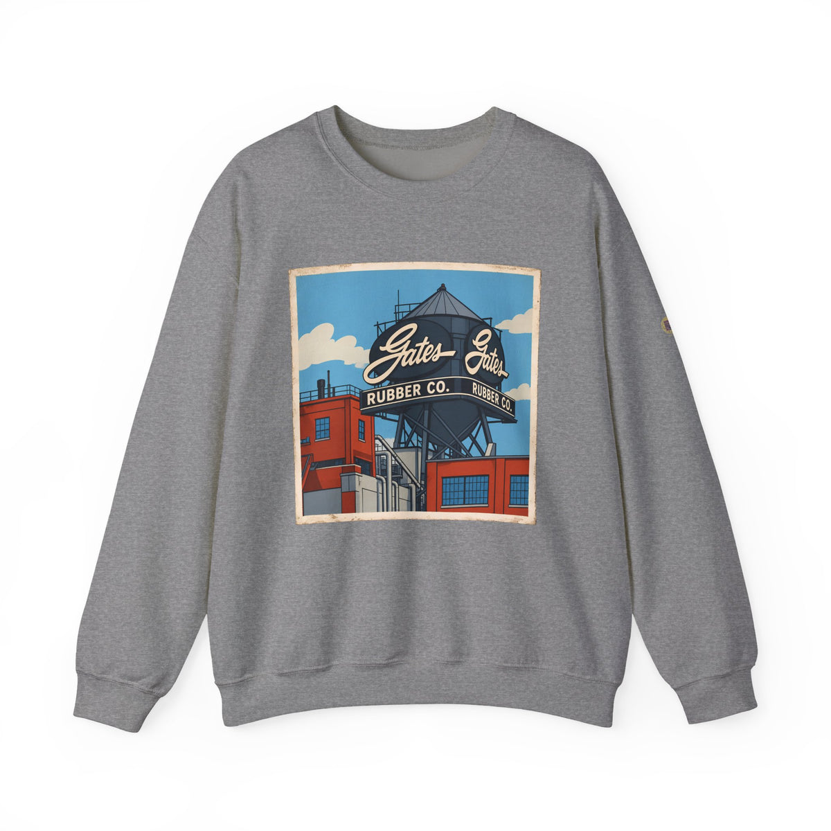 Gate's Rubber Company water tower - cartoon style | Native303 Sweatshirt
