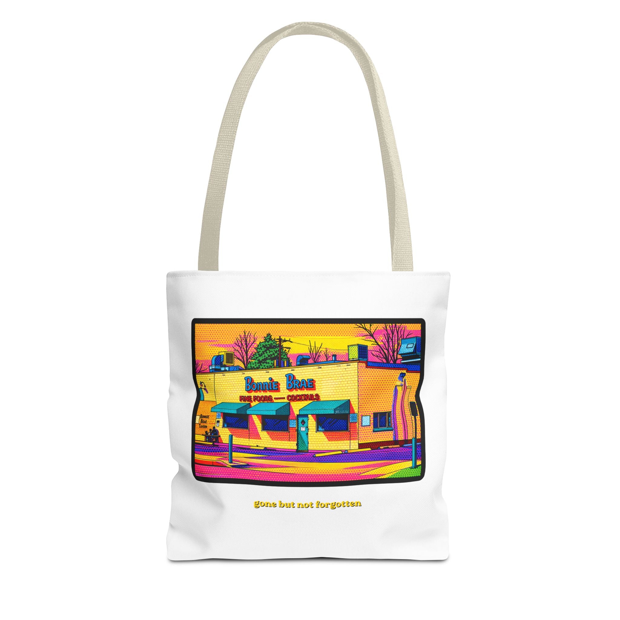 Bonnie Brae Tavern (comic pop style) Tote