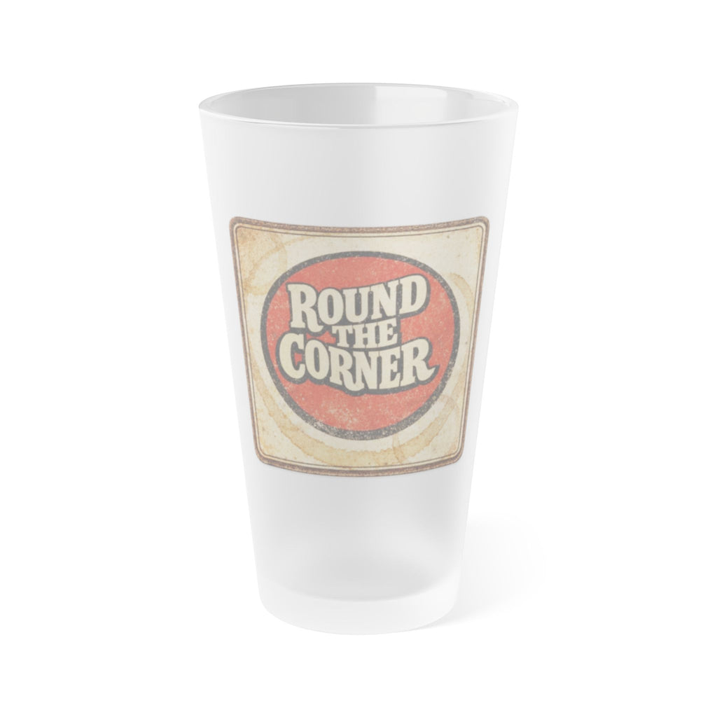 Round the Corner Coaster Frosted Pint Glass 16oz