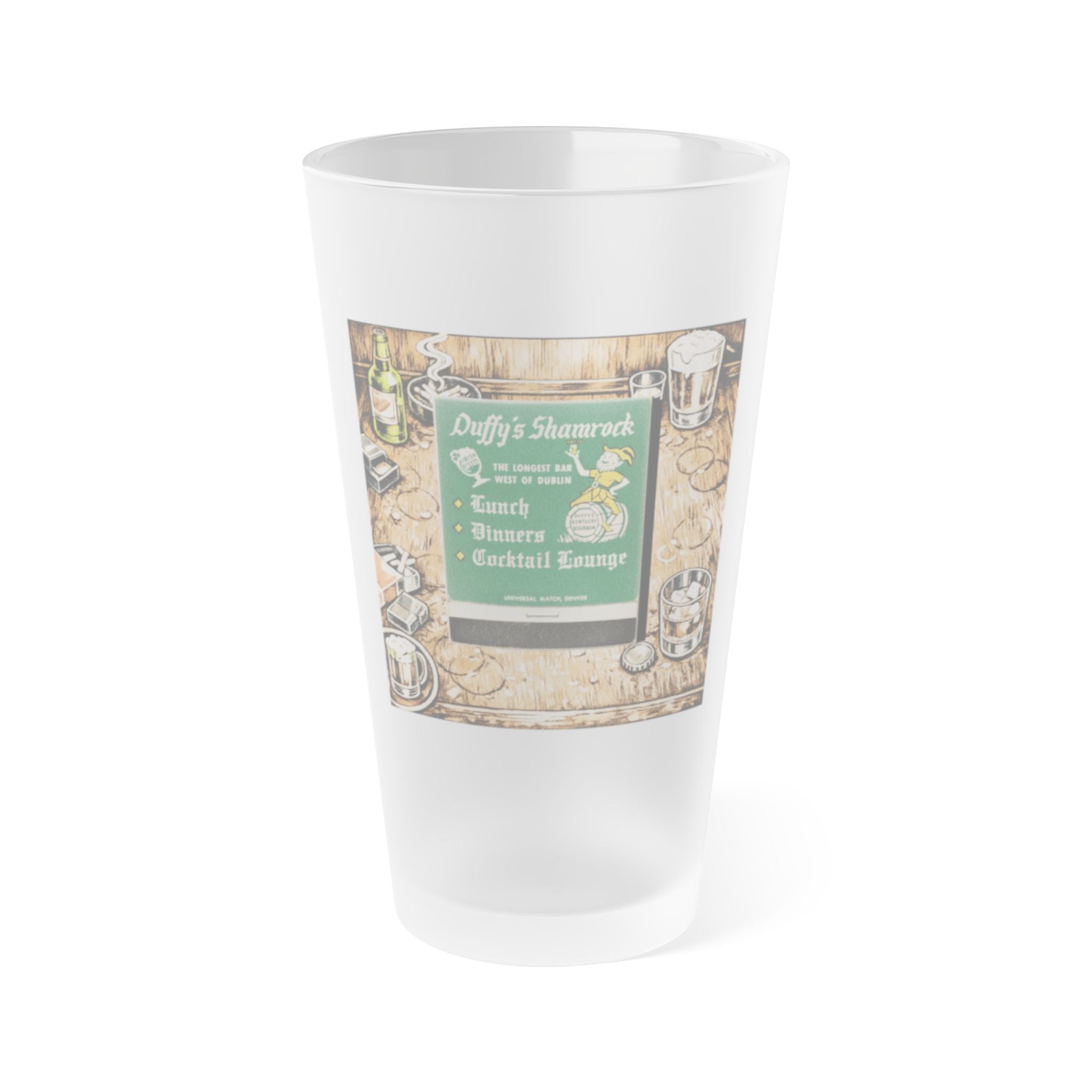 DUFFY'S SHAMROCK (OLD SKOOL) - HAPPY HOUR | Frosted Pint Glass 16oz