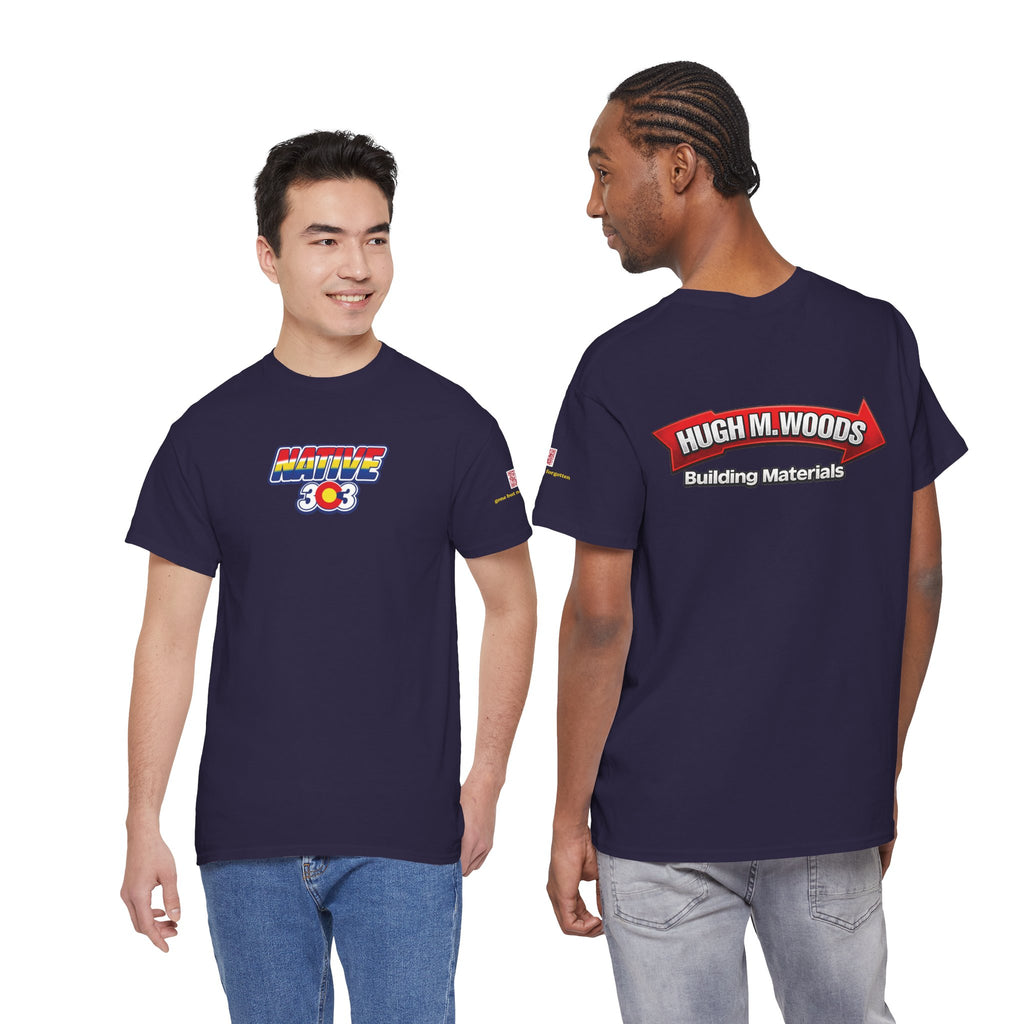 HUGH M WOODS logo - vintage Metro Denver gear