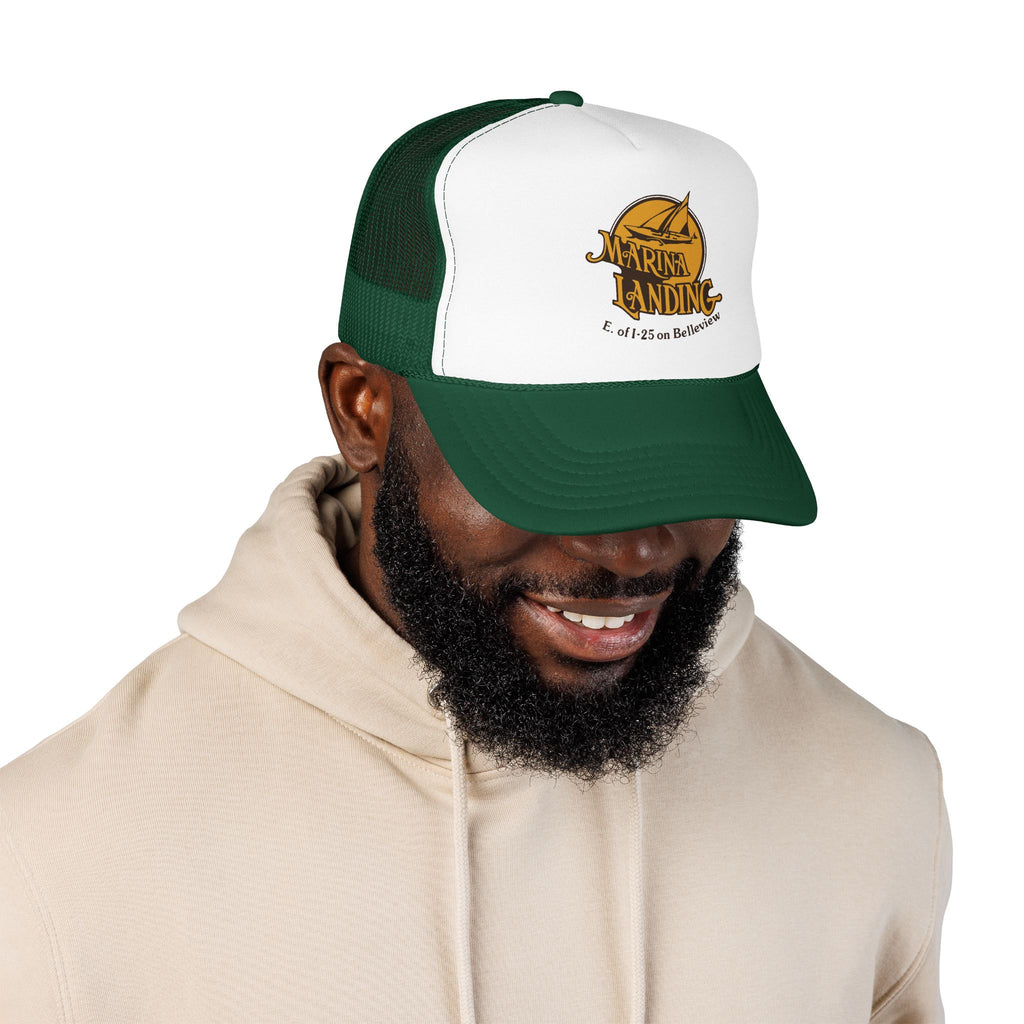 Marina Landing Trucker Hat — Vintage Sailboat Foam Cap
